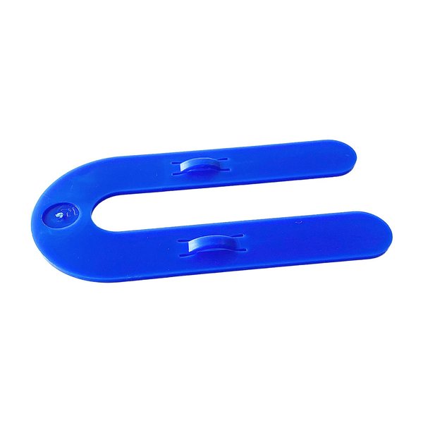 Glazelock 1/16", 3"L x 1-1/2"W1/2" Slot, Interlocking U-shaped Horsehoe  Plastic Shims Blue 1000pc/box GLZ03